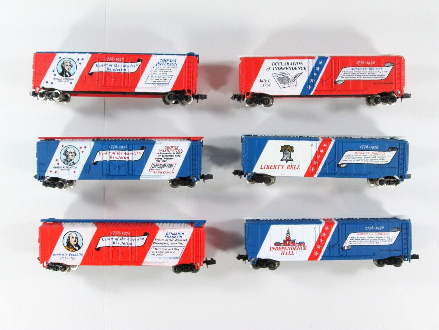 N Scale **BICENTENNIAL 1776-1976** American Independence Box Car Set -- Bachmann