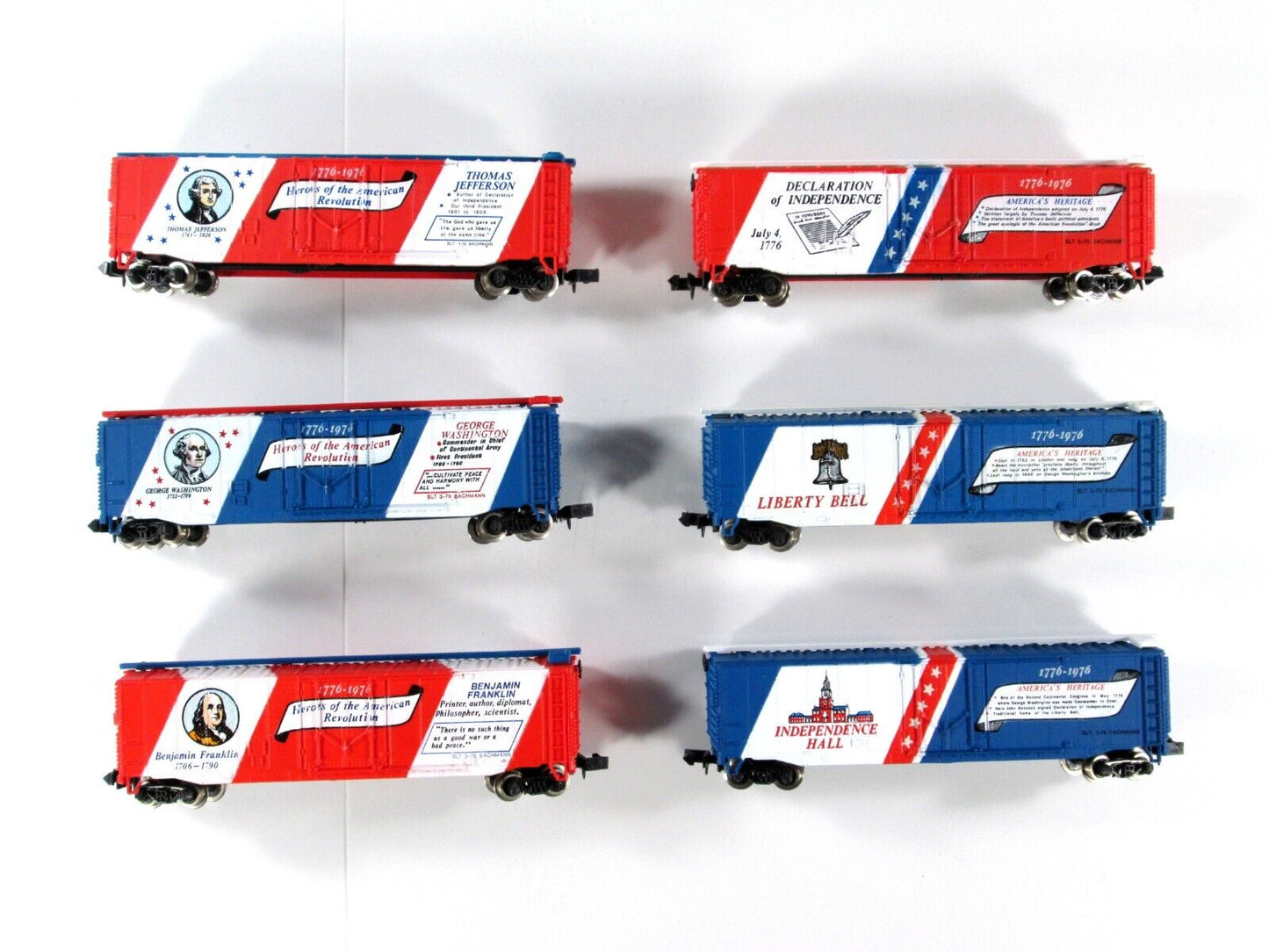 N Scale **BICENTENNIAL 1776-1976** American Independence Box Car Set -- Bachmann