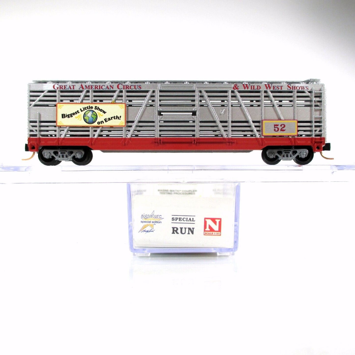 N Scale *AMERICAN CIRCUS & WILD WEST* Stock Car #52 - Atlas, Lowell Smith **RARE
