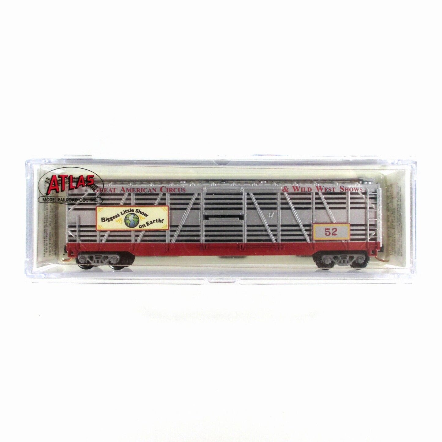 N Scale *AMERICAN CIRCUS & WILD WEST* Stock Car #52 - Atlas, Lowell Smith **RARE