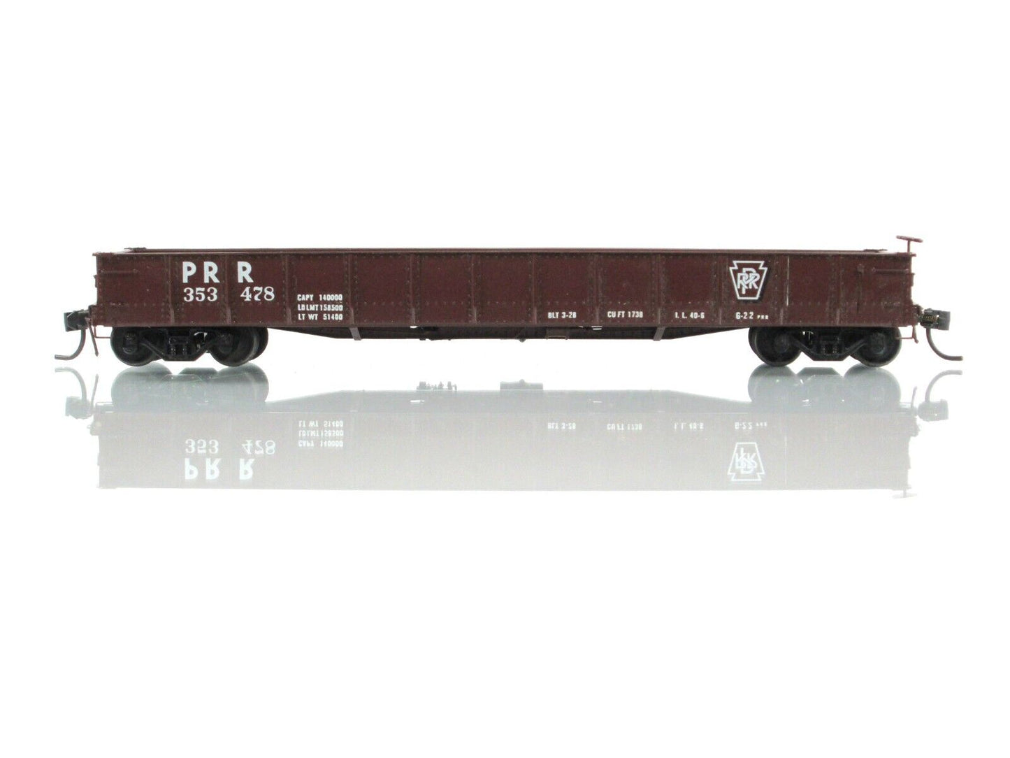 HO Scale BRASS ***PENNSYLVANIA*** G-22 Gondola -- Railworks R-136, Knuckle Cplrs