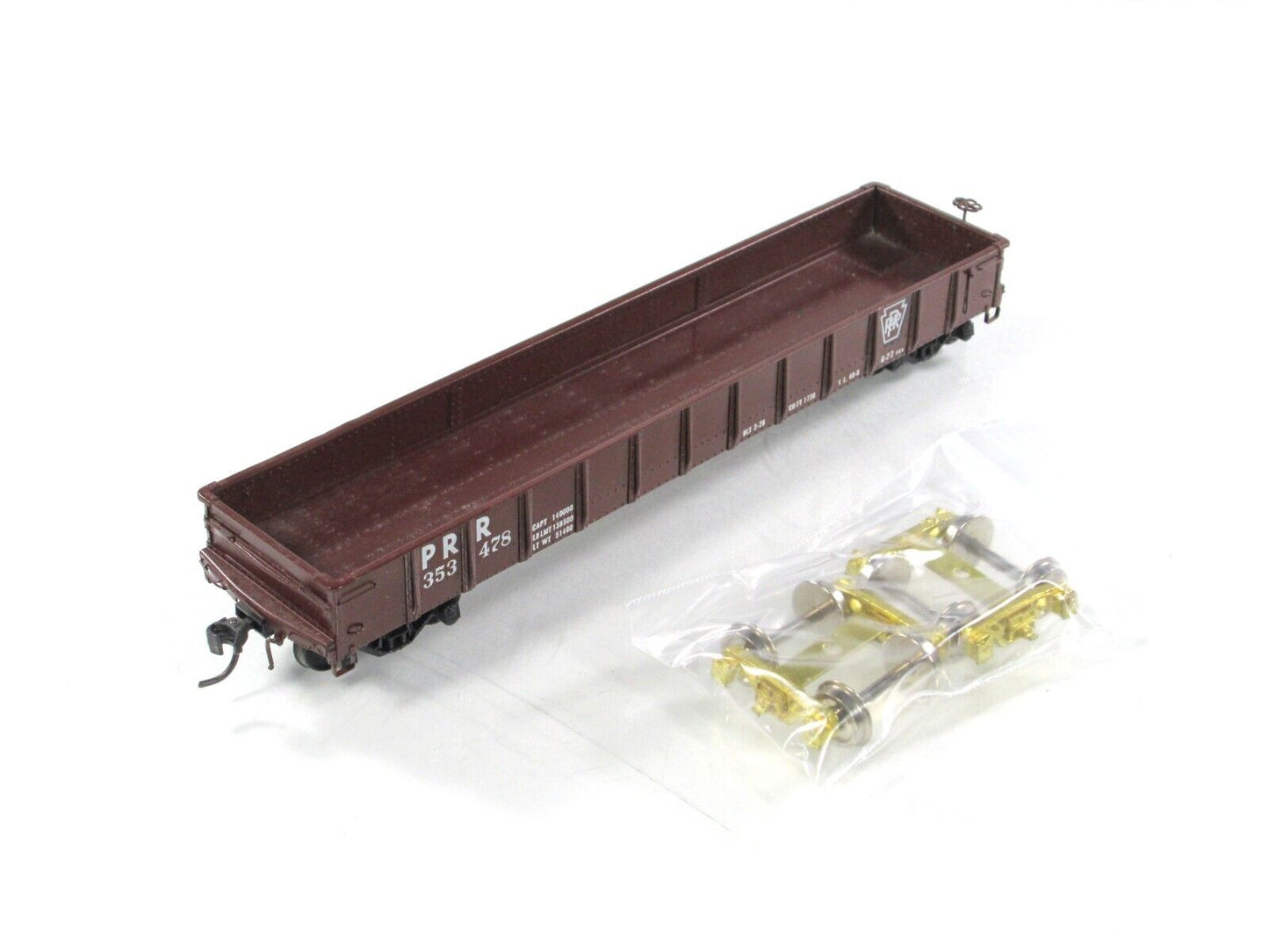 HO Scale BRASS ***PENNSYLVANIA*** G-22 Gondola -- Railworks R-136, Knuckle Cplrs