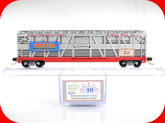N Scale *AMERICAN CIRCUS & WILD WEST* Stock Car #53 - Atlas, Lowell Smith **RARE
