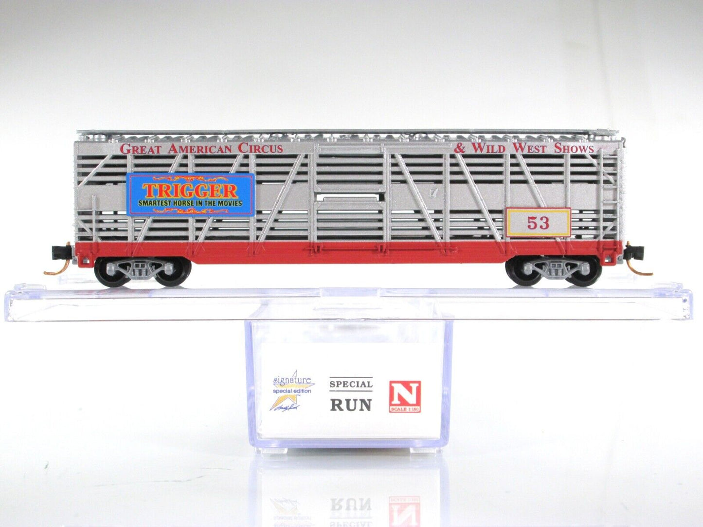 N Scale *AMERICAN CIRCUS & WILD WEST* Stock Car #53 - Atlas, Lowell Smith **RARE