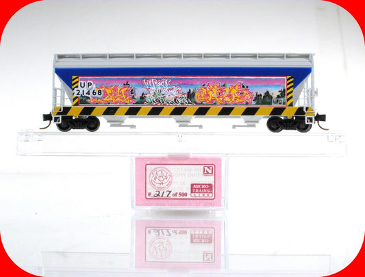 N Scale **UNION PACIFIC BURNER* Graffiti Hopper #143 of 500 - Micro Trains RARE