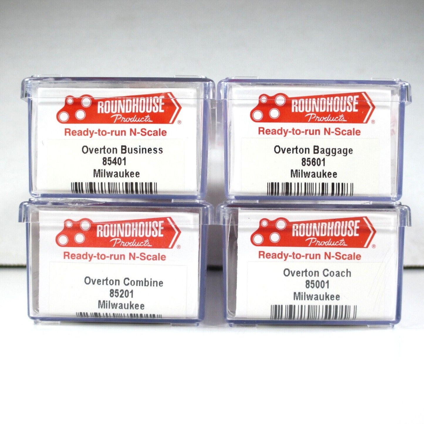 N Scale ***MILWAUKEE ROAD*** OVERTON Old-Time Passenger 4-Set - Roundhouse 89429
