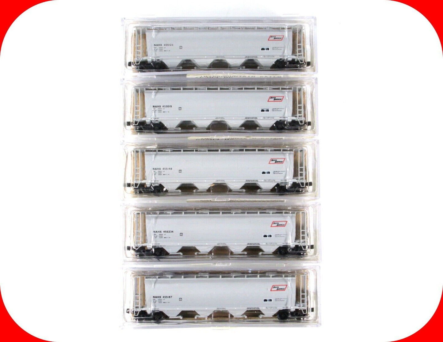 N Scale **NORTH AMERICAN** Cylindrical 4-Bay Hopper 5-Pack - Intermountain 65203