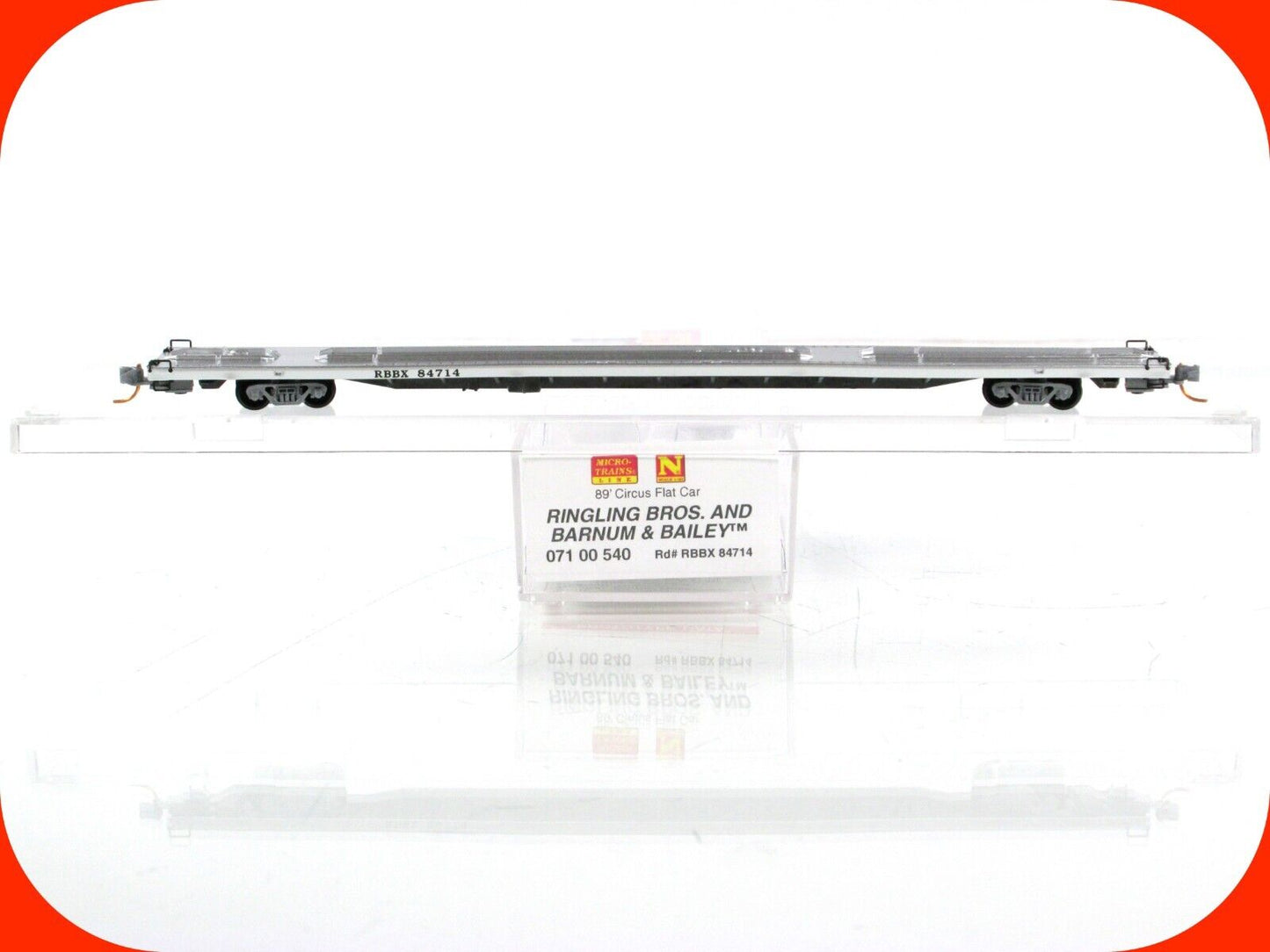 N Scale ***RINGLING Bros*** CIRCUS 89' Flat Car, #84714 -- Micro Trains 07100540