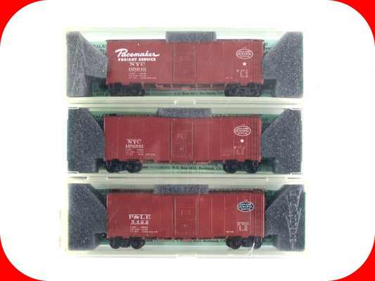 N Scale ***NEW YORK CENTRAL*** 40' Box Car 3-Pack - Deluxe Innovations 14020