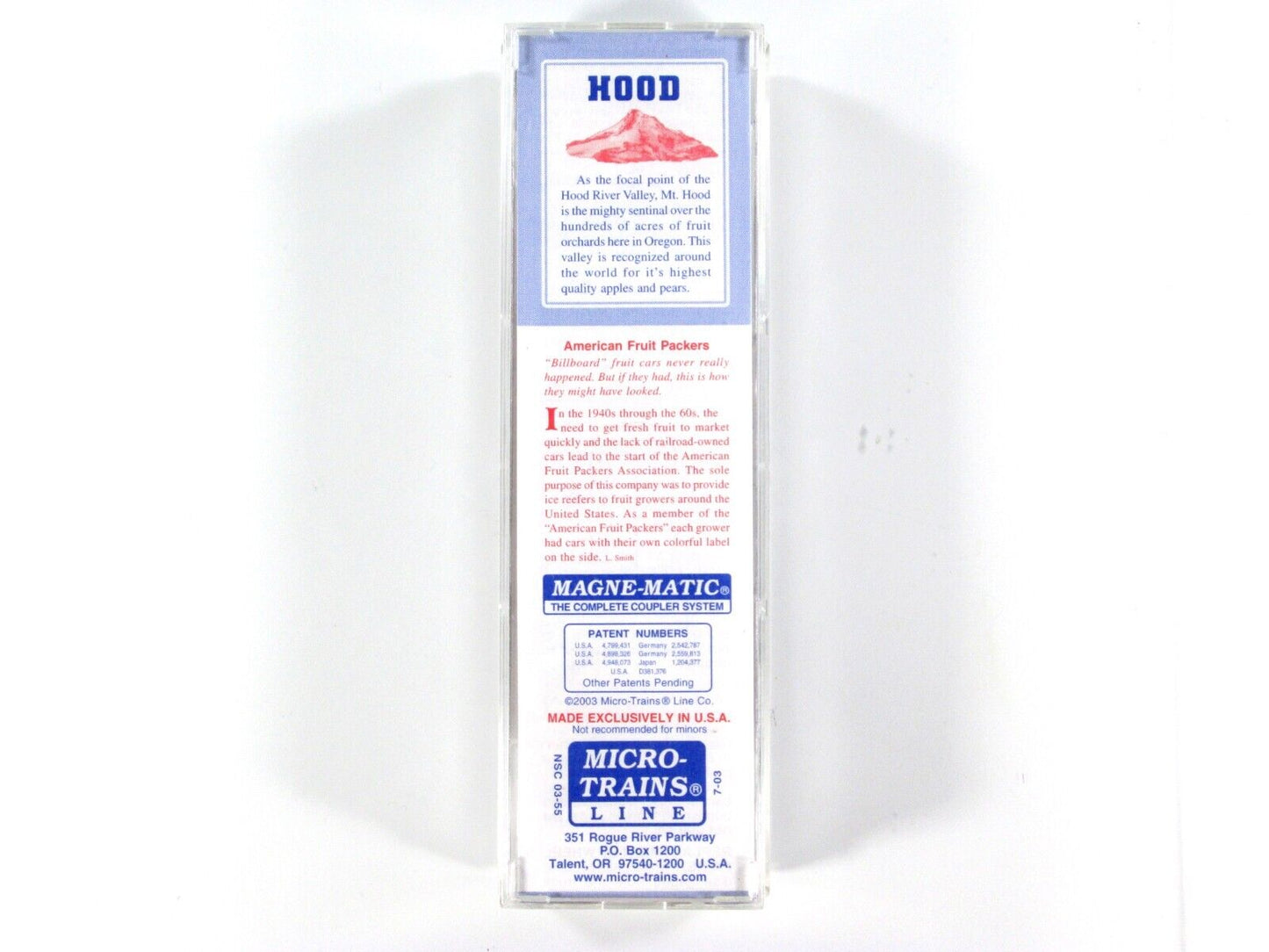 N Scale ***HOOD APPLES*** Reefer #08, AFPX #11203 --- Micro Trains, Lowell Smith