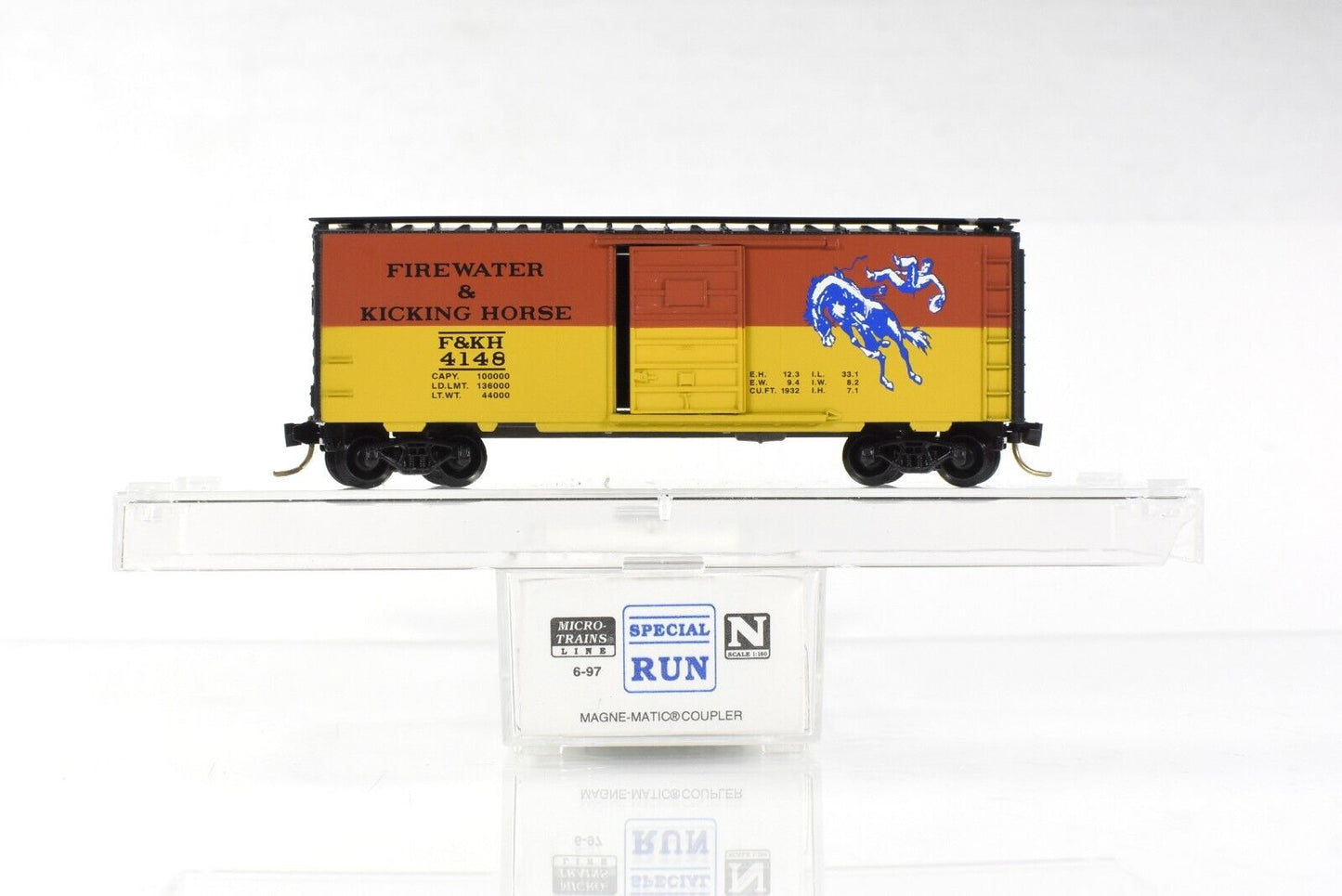 N Scale ***FIREWATER & KICKING HORSE** Box Car, Micro Trains Special Heritage #8