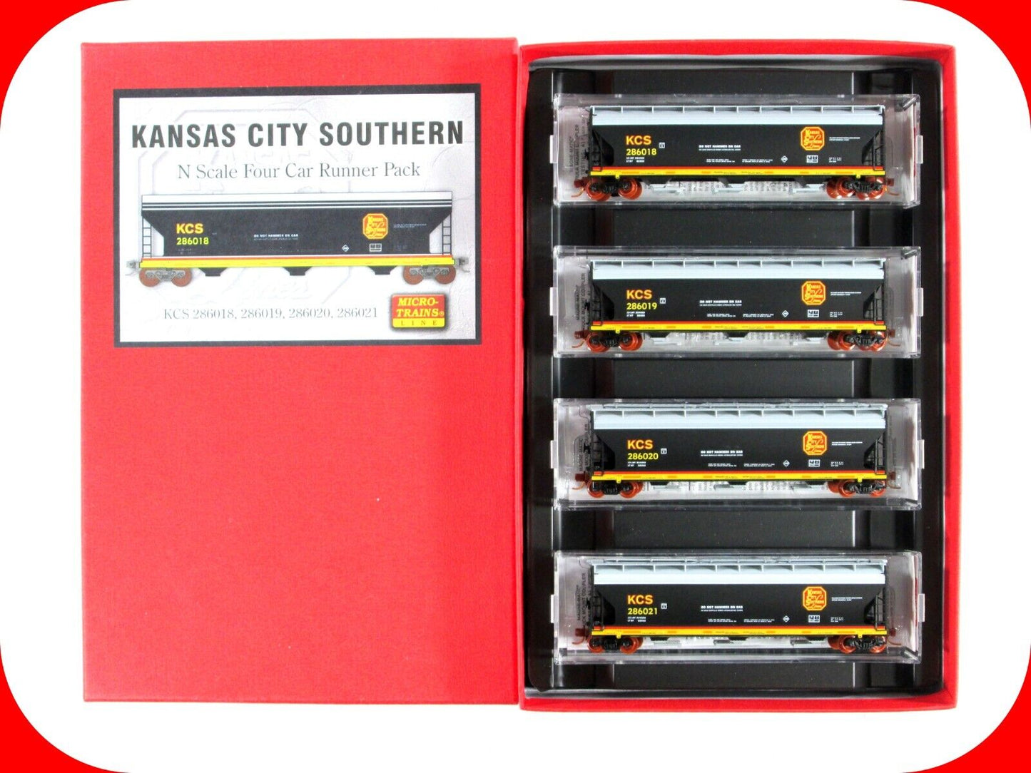 N Scale *KANSAS CITY SOUTHERN BELLE* Hopper 4-Pack #23 - Micro Trains 99300023