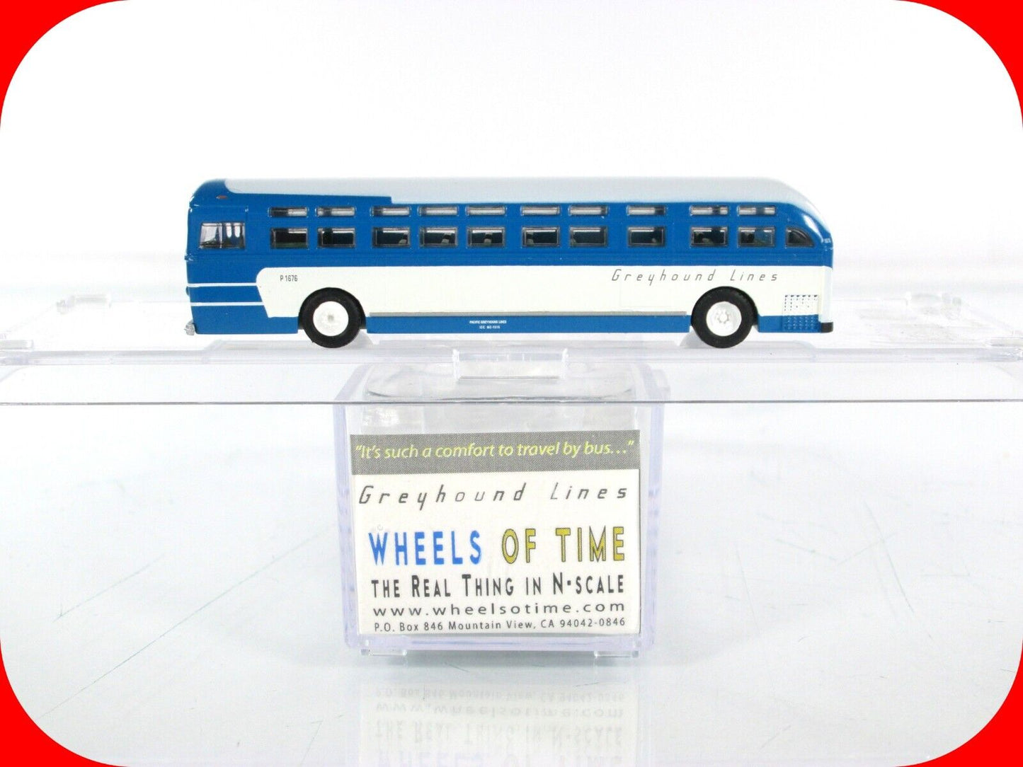 N Scale ***PACIFIC GREYHOUND LINES*** Motor Coach #P1676 - WHEELS of TIME 90281
