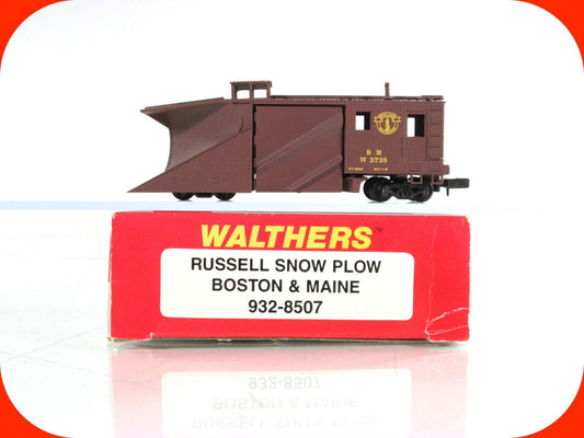 N Scale ***BOSTON & MAINE*** Russell Snow Plow #3738 - Walthers 932-8507 ***RARE