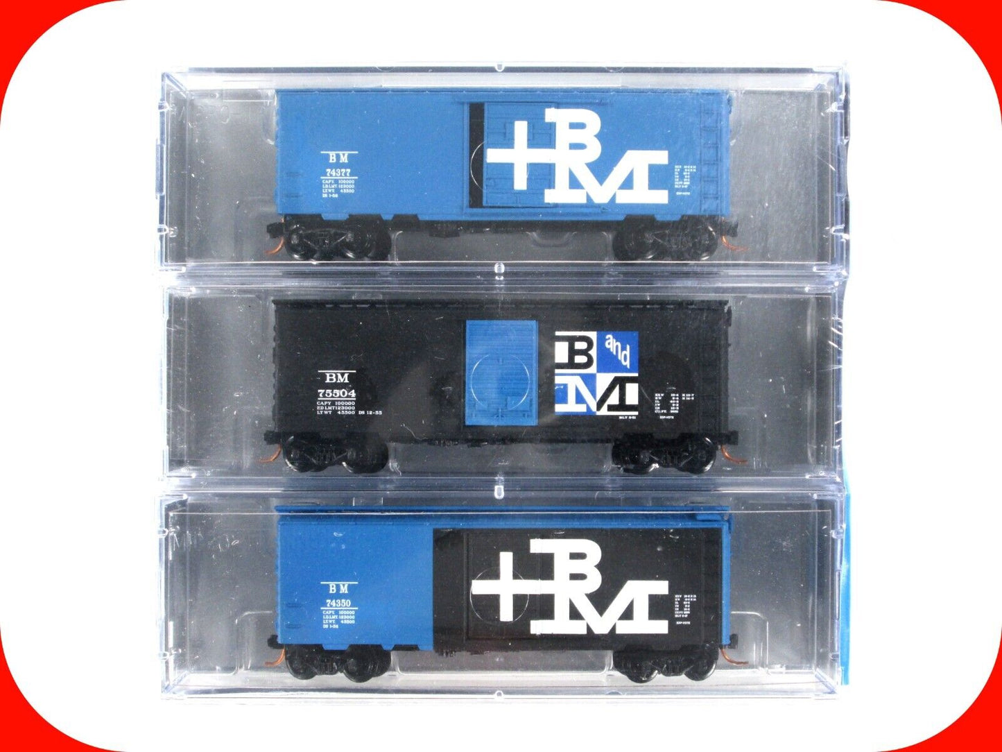 N Scale ***B&M*** 1950s Experimental Box Car Paint Scheme Set - Micro Trains NSC