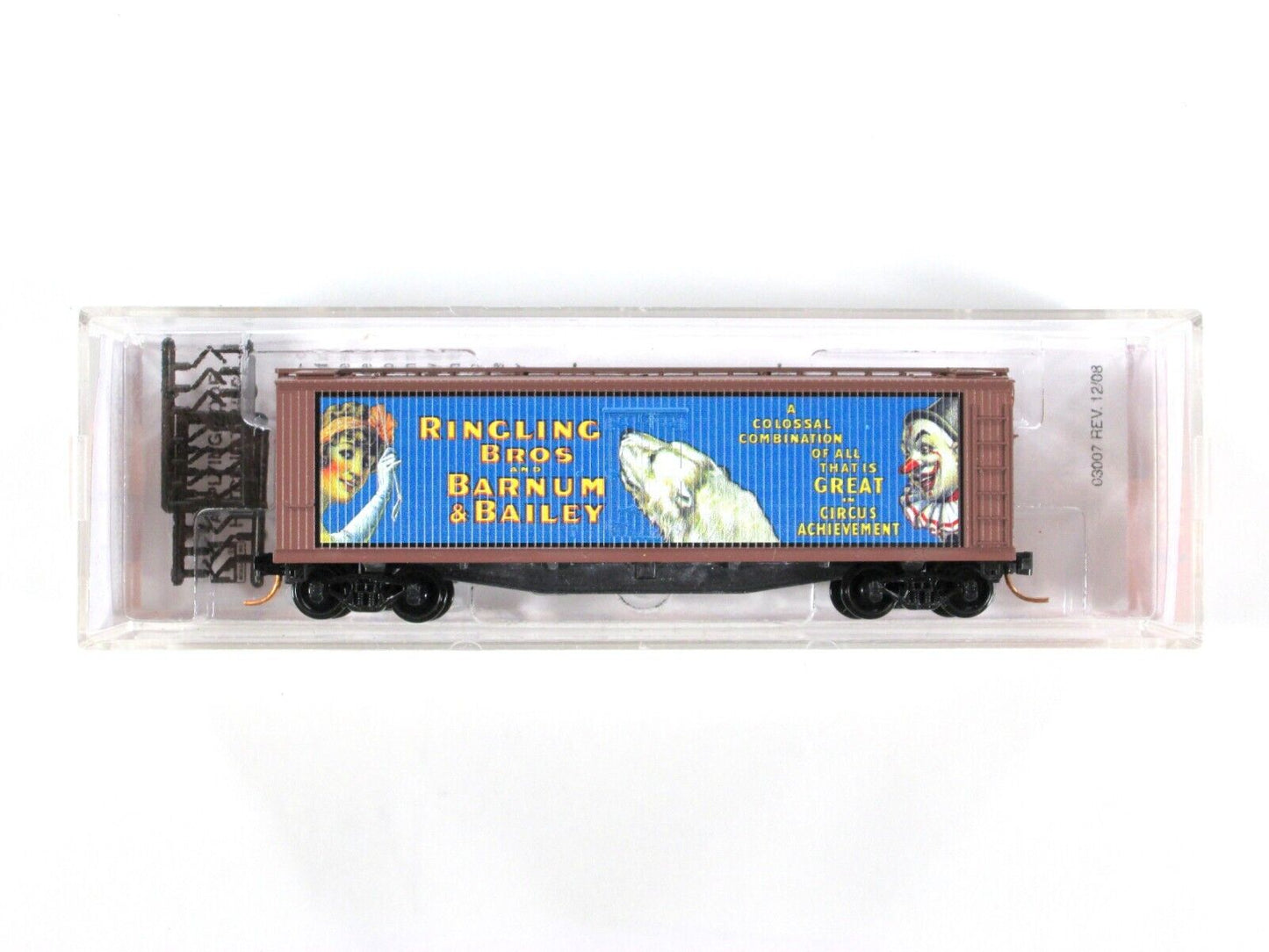 N Scale ***RINGLING CIRCUS*** Polar Bear 40' Box Car #8 -- Micro Trains 04700408