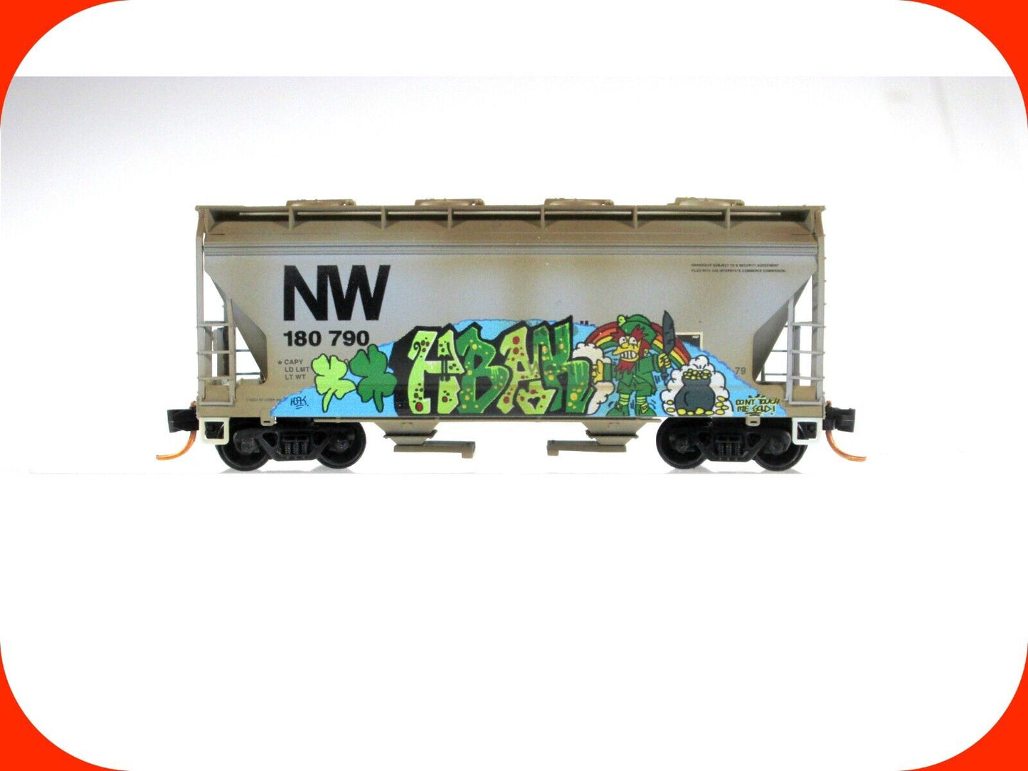 N Scale ***NORFOLK WESTERN*** Graffiti Hopper NW, #180790, Micro Trains 09244050