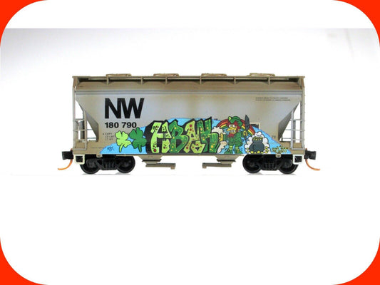 N Scale ***NORFOLK WESTERN*** Graffiti Hopper NW, #180790, Micro Trains 09244050