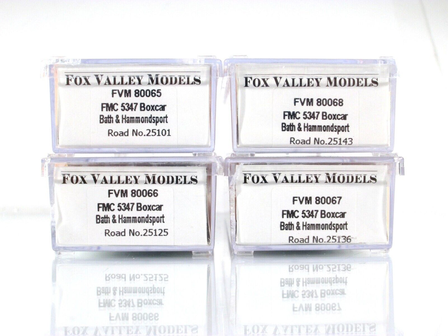 N Scale **BATH & HAMMONDSPORT** 50' Box Car 4-Pack Set - Fox Valley 8006 **RARE*