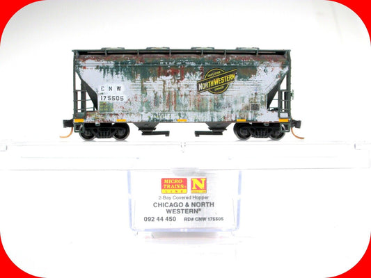N Scale **CNW** Weathered ACF Hopper #175505 ---- Micro Trains 09244450