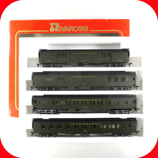 HO Scale ***LACKAWANNA*** 1920s Heavyweight Passenger Car Set A - Rivarossi 6930