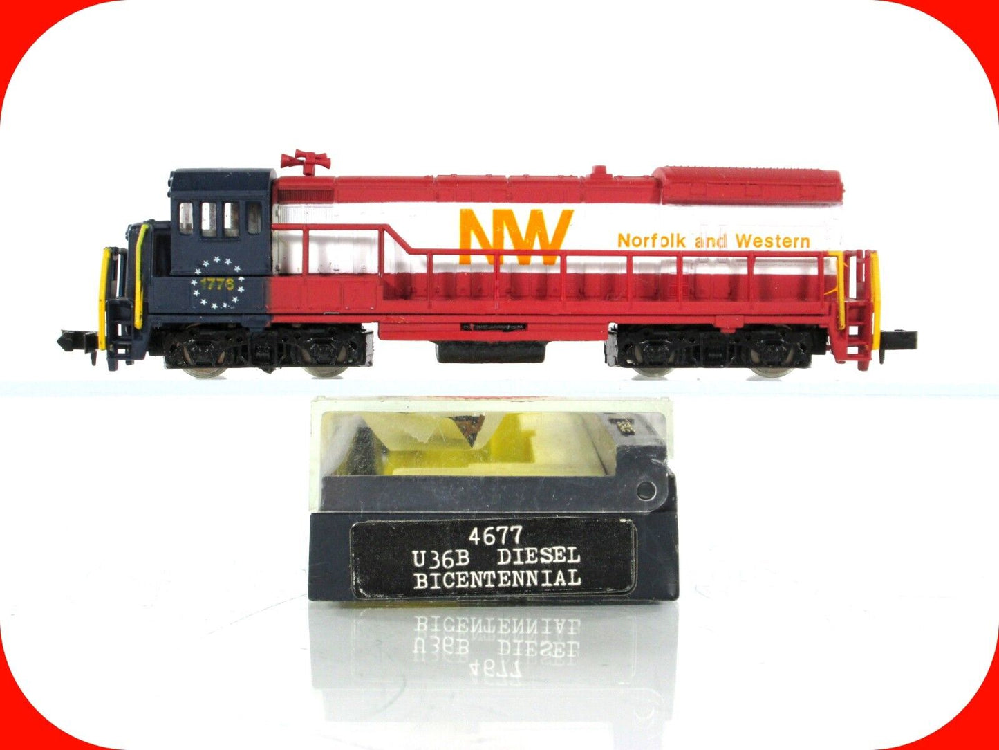 N Scale ***AMERICAN BICENTENNIAL*** U36B Locomotive, NW 1776 -- Bachmann 4677