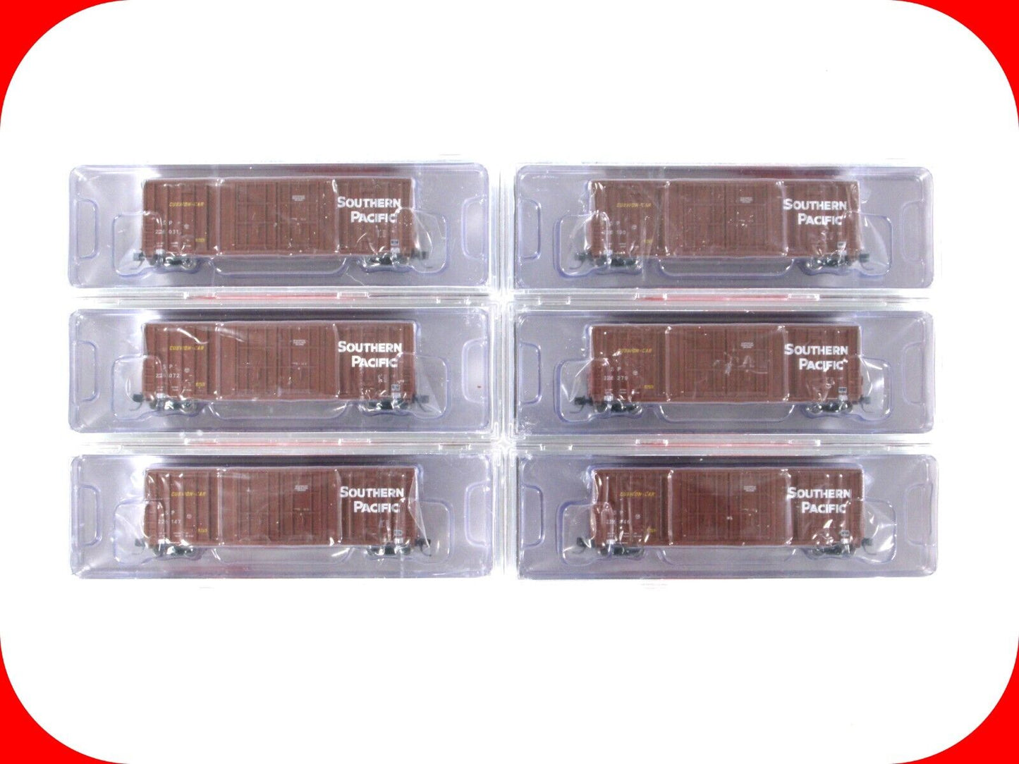 N Scale *SOUTHERN PACIFIC* 50' Cushion Box Car 6-Set, Intermountain 613004 *RARE