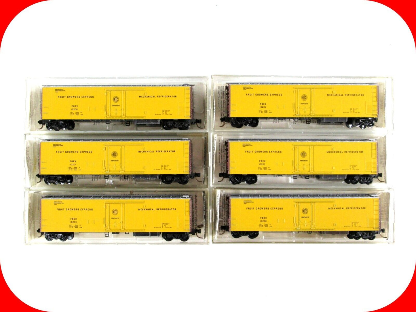 N Scale **FRUIT GROWERS EXPRESS** 51' Reefer 6-Car Set -Kadee Micro Trains 69022