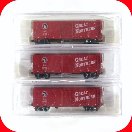 N Scale ***GREAT NORTHERN** 40' Box Car Set - Intermountain / Tex-N-Rails **RARE