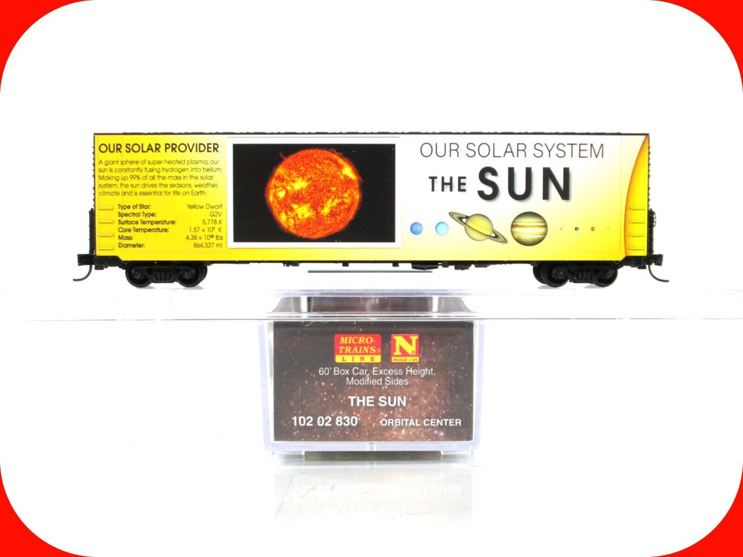 N Scale ***SUN*** Solar System Planet Series 60' Box Car - Micro Trains 10202830