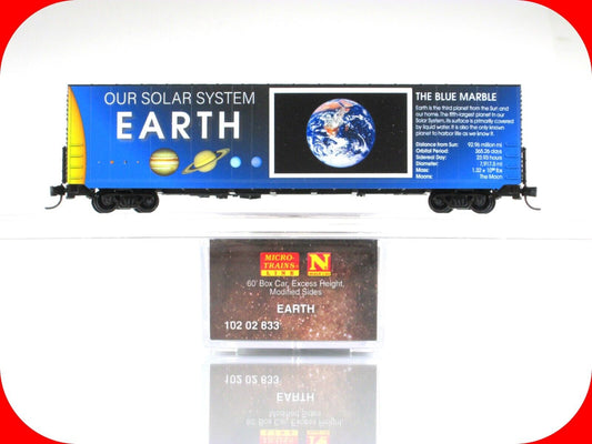 N Scale **EARTH** Solar System Planet Series 60' Box Car - Micro Trains 10202833