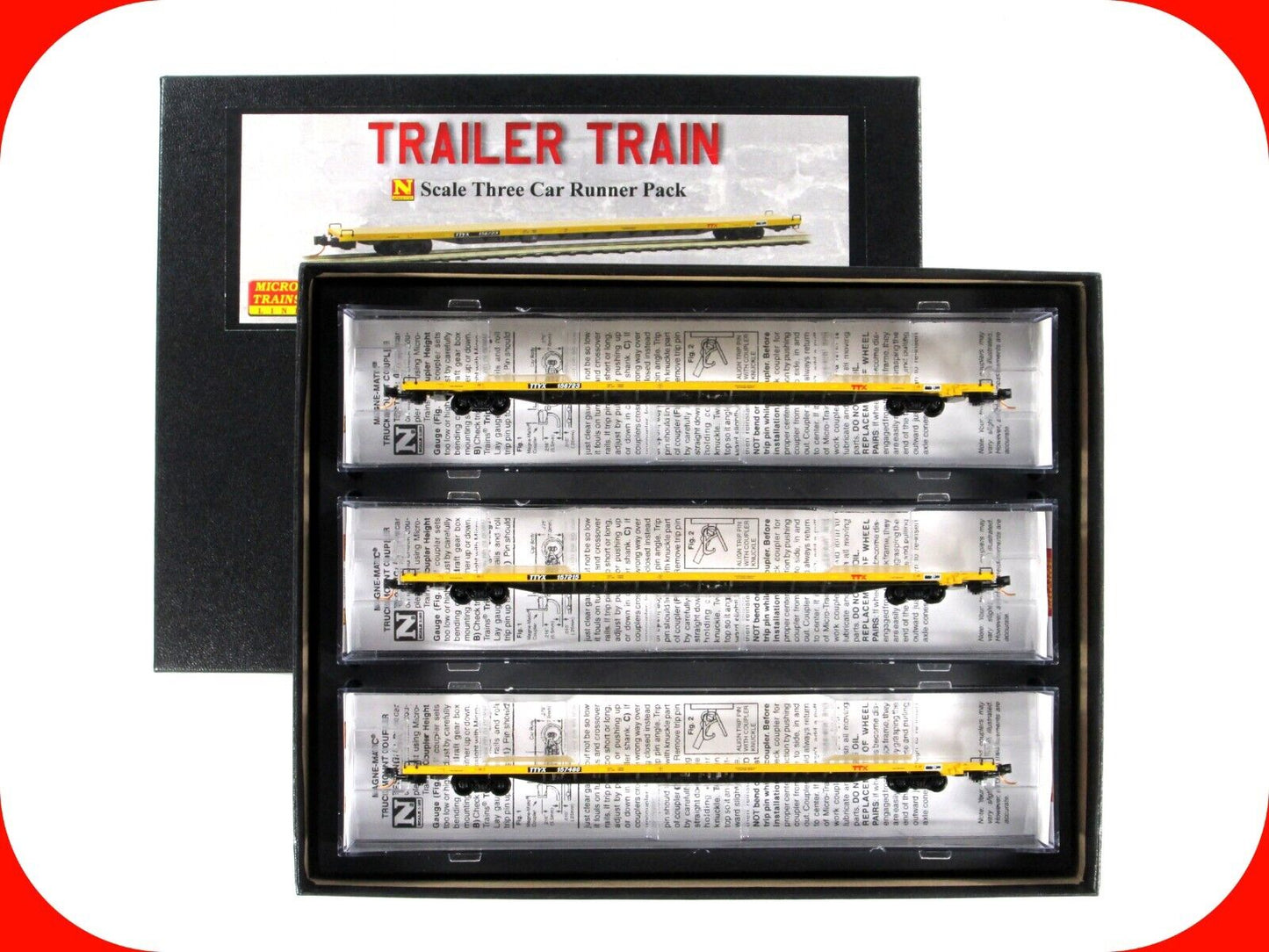 N Scale ***TTX*** 89' Flat Car 3-Pack Set - Micro Trains 99300127
