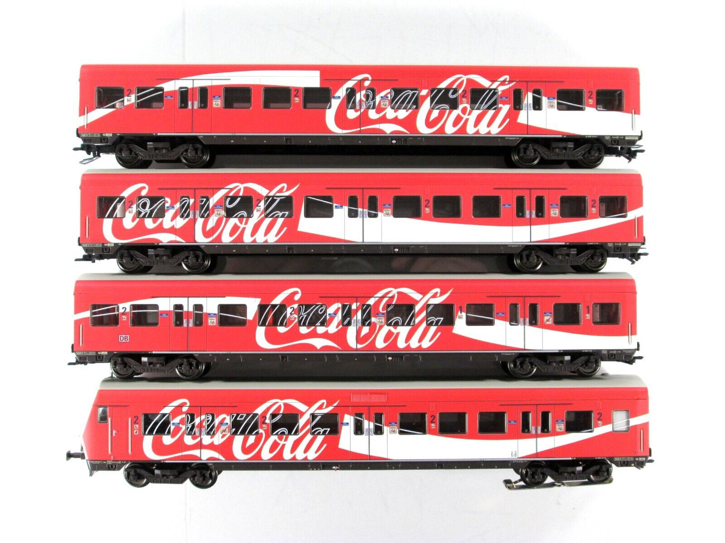 HO Scale ***COCA-COLA / COKE*** German S-Bahn Passenger 4-Pack --- Marklin 43890