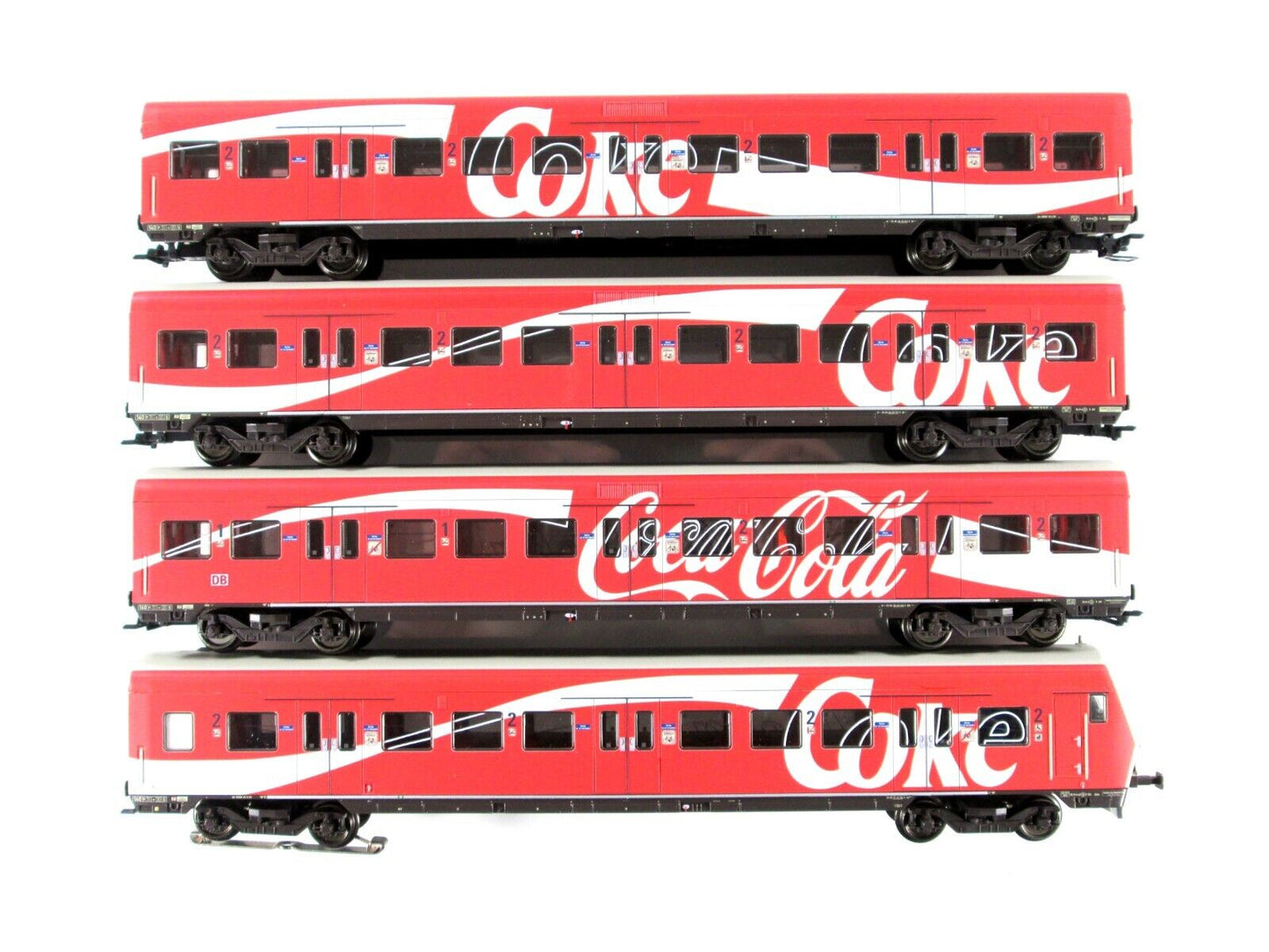HO Scale ***COCA-COLA / COKE*** German S-Bahn Passenger 4-Pack --- Marklin 43890