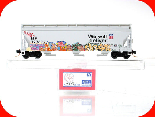 N Scale **MISSOURI PACIFIC**  9-11  Graffiti Hopper -- Micro Trains, #228 of 500