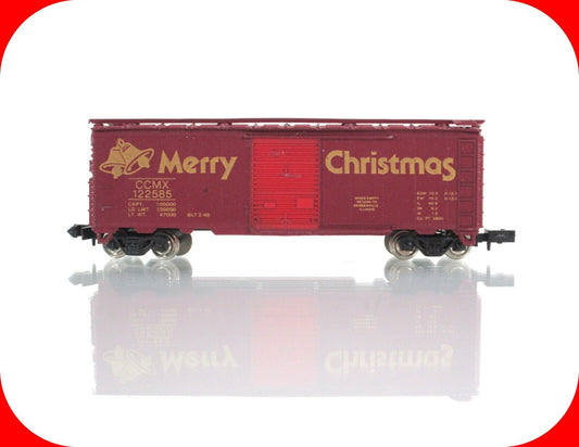 N Scale MERRY CHRISTMAS 40' Single Door Steel Box Car #1985  Con-Cor 0001-008502