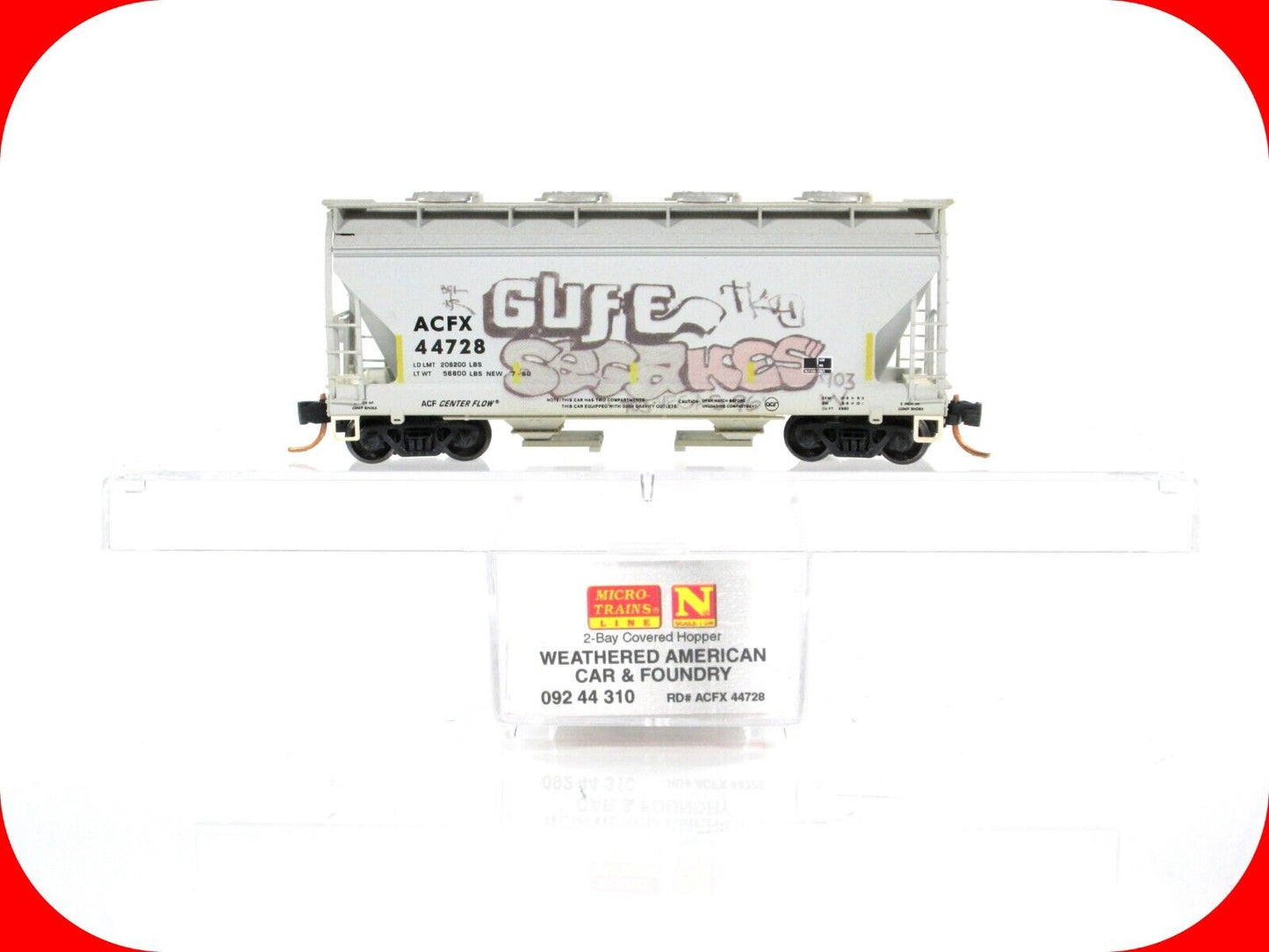 N Scale ***ACFX*** Weathered & Graffiti Hopper #44728 ---- Micro Trains 09244310