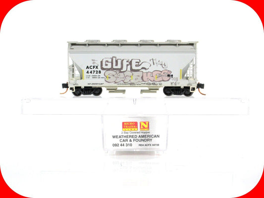 N Scale ***ACFX*** Weathered & Graffiti Hopper #44728 ---- Micro Trains 09244310