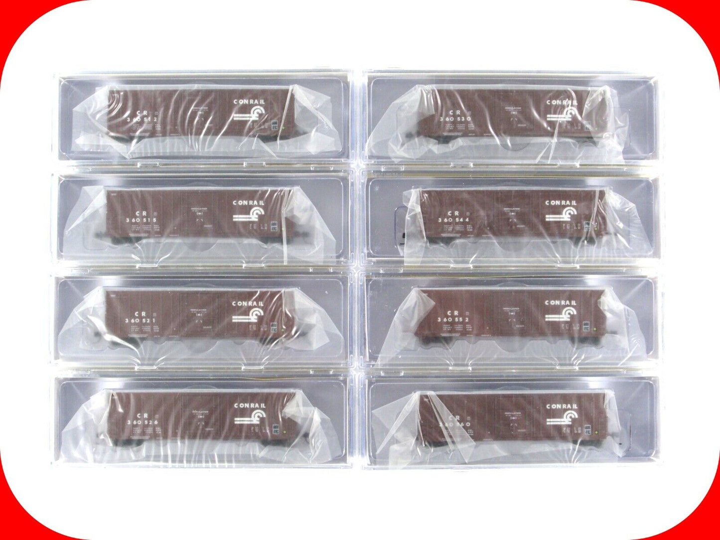 N Scale **CONRAIL** 50' Insulated Box Car 8-Pack Set, by WHEELS of TIME **RARE**