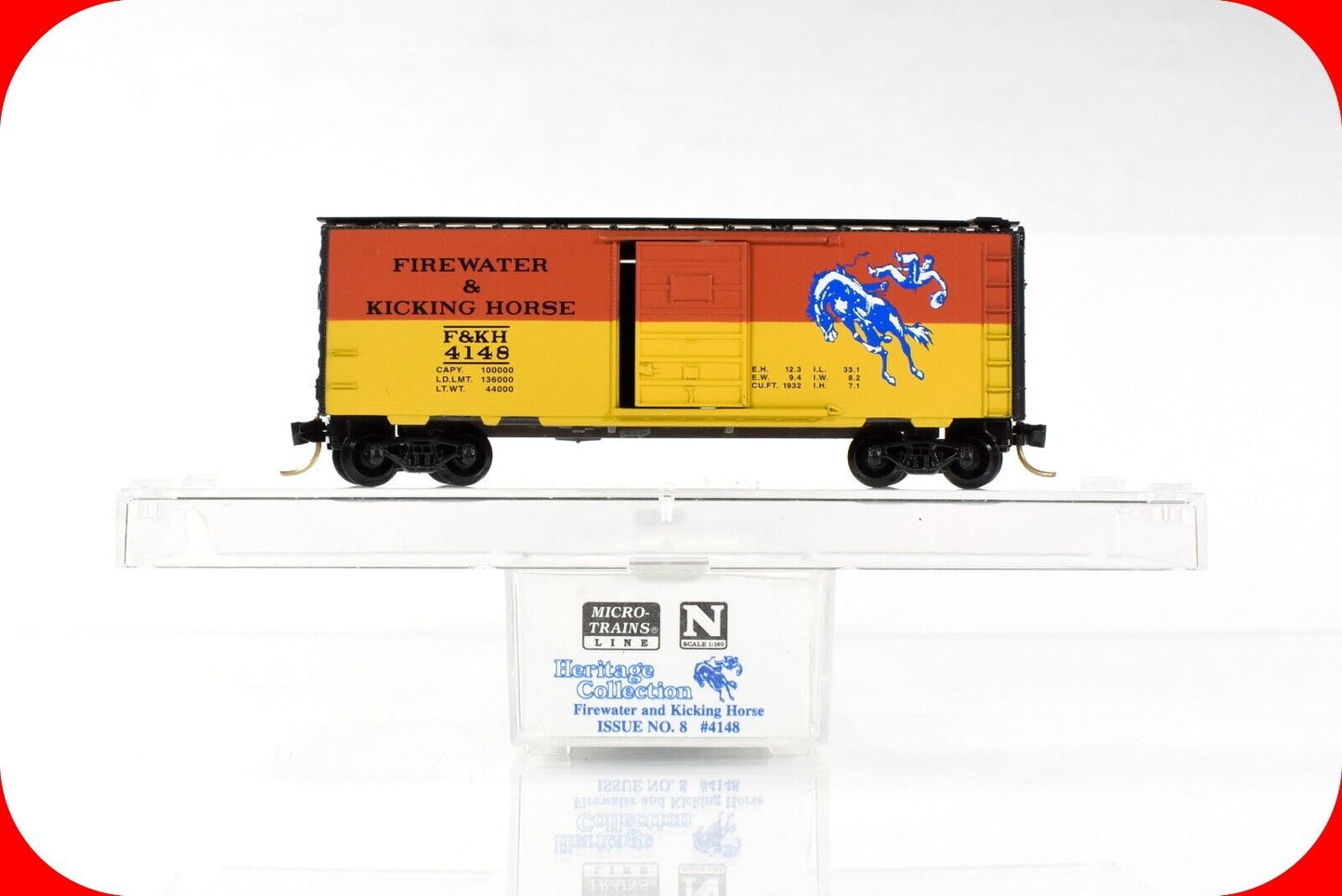 N Scale ***FIREWATER & KICKING HORSE** Box Car, Micro Trains Special Heritage #8