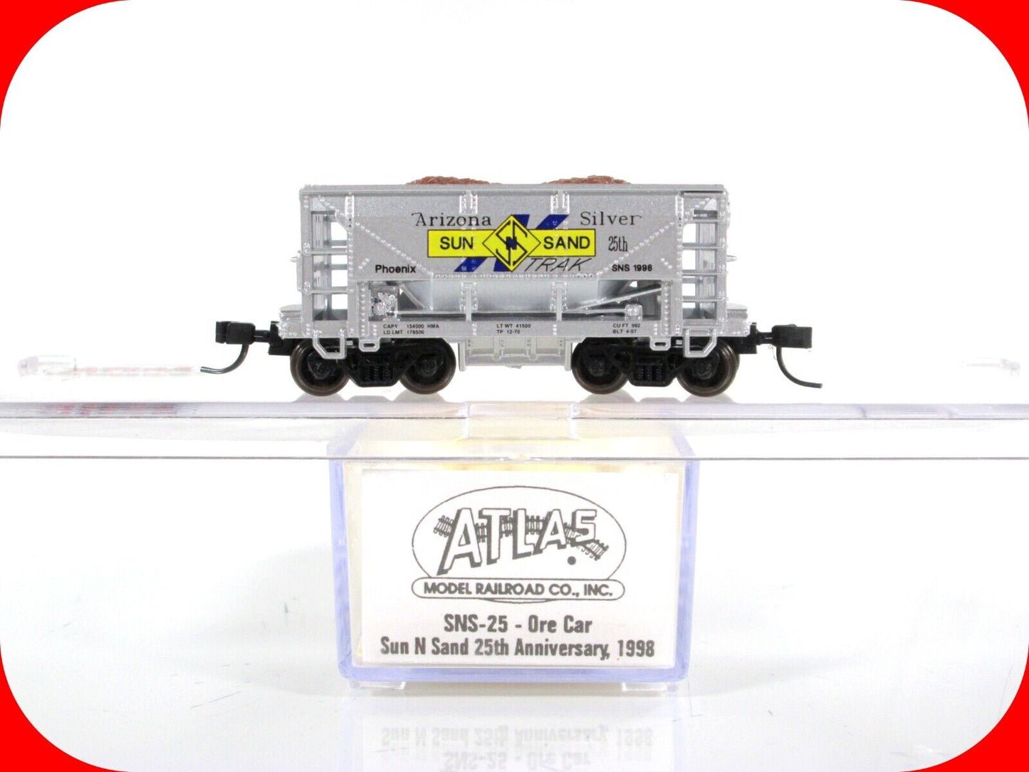 N Scale **ARIZONA SILVER** 70-Ton Mining Ore Car - Atlas / Sun-N-Sand 1998 *RARE