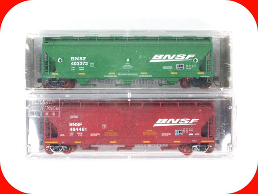 N Scale ***BNSF*** 3-Bay Covered Hopper 2-Pack -- Micro Trains NSC 09-29 ***RARE