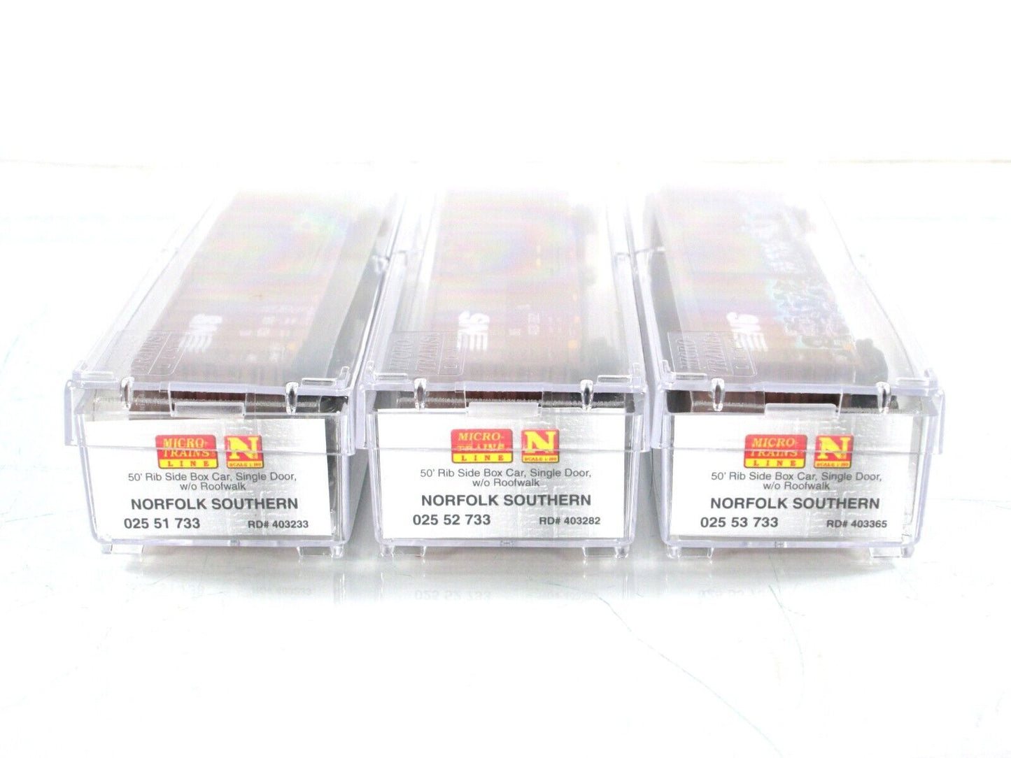 N Scale **NORFOLK SOUTHERN** Weathered, Graffiti Box Cars -Micro Trains 99305012