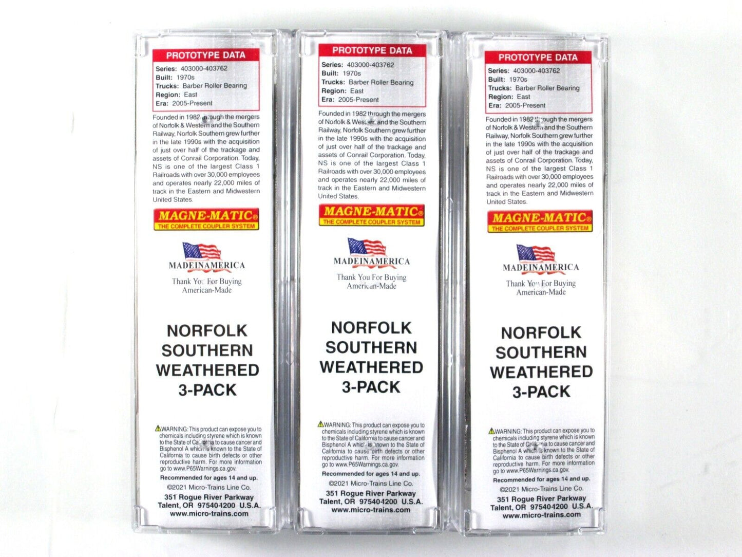 N Scale **NORFOLK SOUTHERN** Weathered, Graffiti Box Cars -Micro Trains 99305012