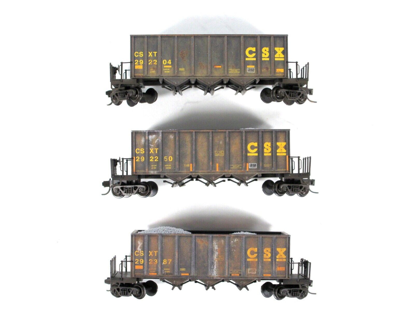 N Scale ***CSX*** Weathered Ortner "Black Rock" 3-Pack --- Micro Trains 98302209