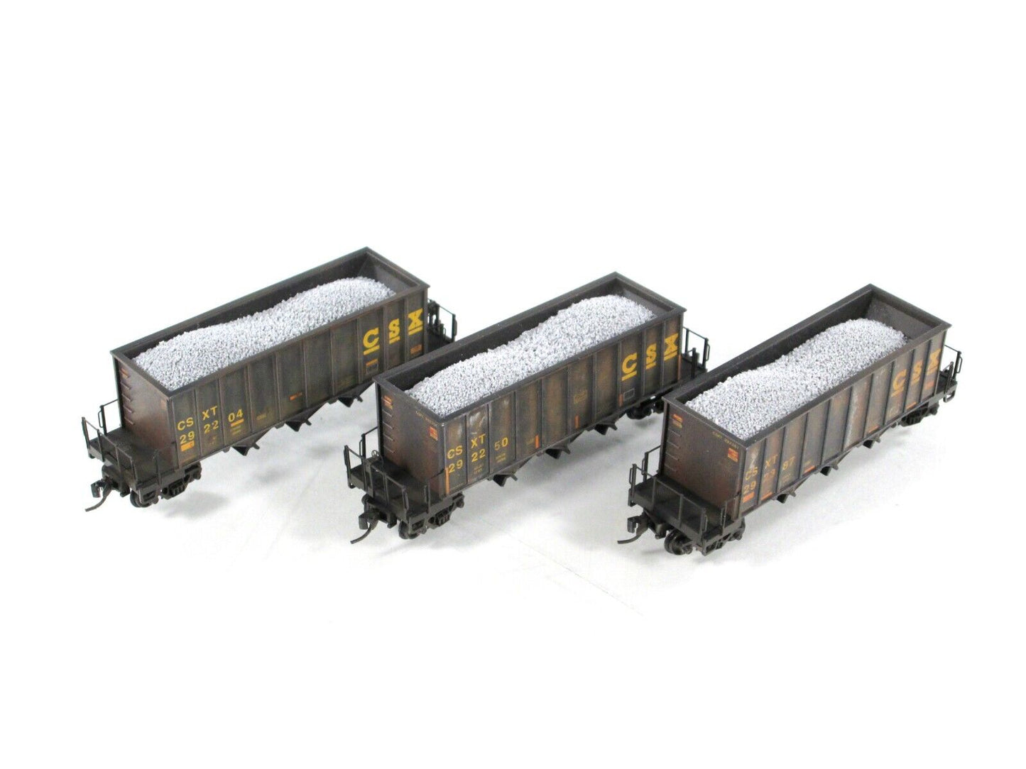 N Scale ***CSX*** Weathered Ortner "Black Rock" 3-Pack --- Micro Trains 98302209