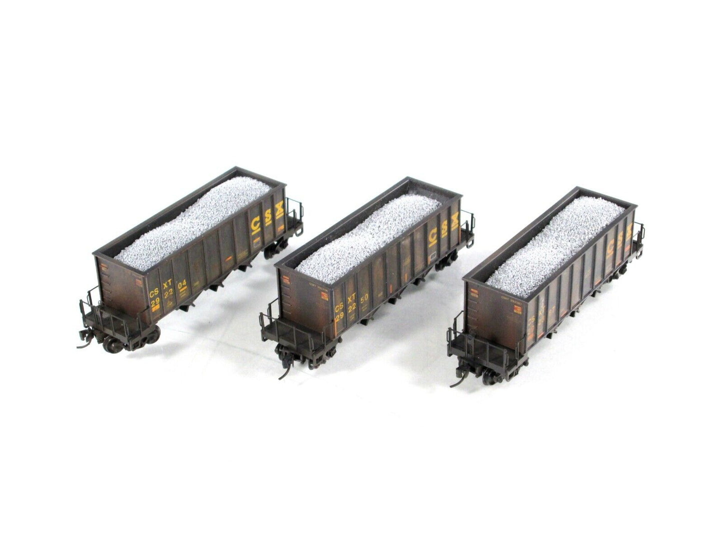 N Scale ***CSX*** Weathered Ortner "Black Rock" 3-Pack --- Micro Trains 98302209