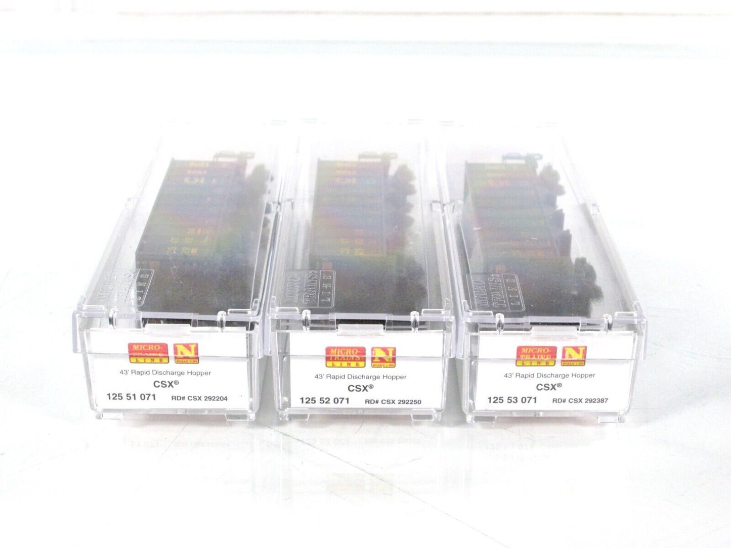 N Scale ***CSX*** Weathered Ortner "Black Rock" 3-Pack --- Micro Trains 98302209