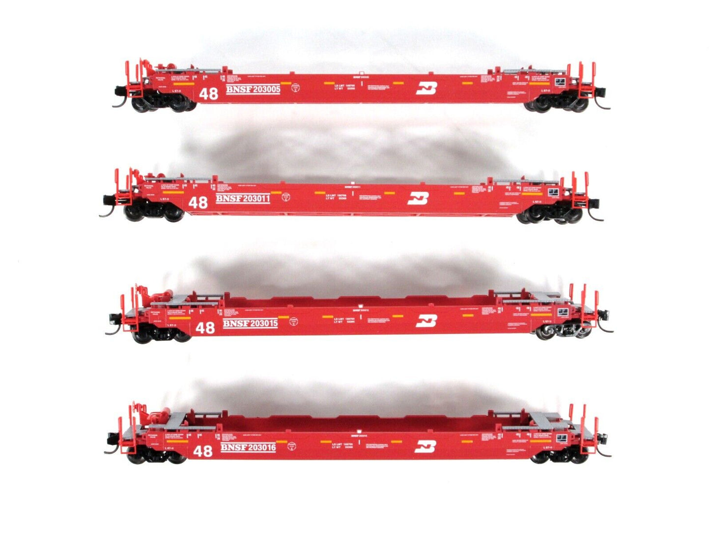 N Scale ***BNSF*** 70' Husky Stack Well Car 4-Pack ------- Micro Trains 99300164