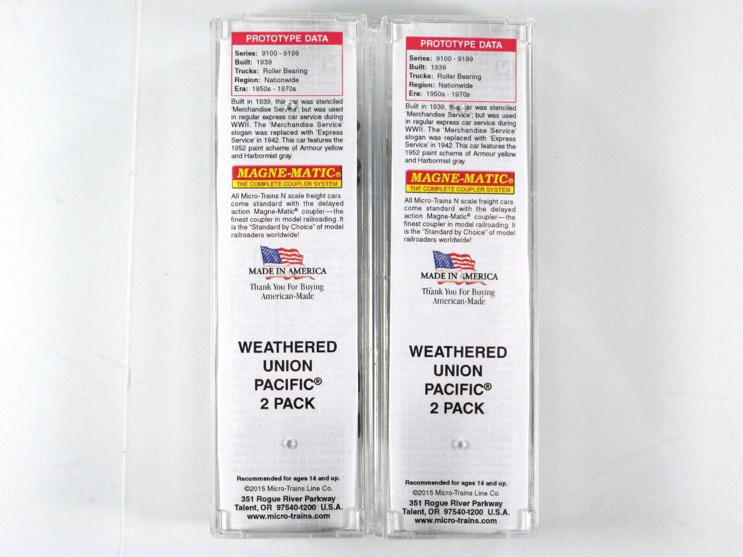 N Scale **UNION PACIFIC** Weathered  Express Box Car Set - Micro Trains 02344340